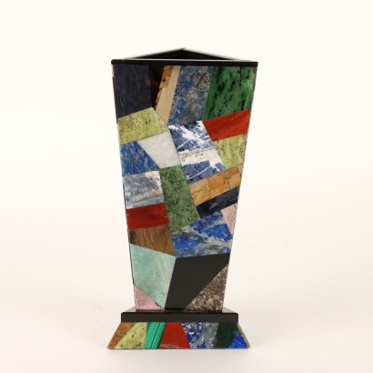 art moderne, art moderne design, vase, vase d'art moderne, vase d'art moderne, vase italien, vase vintage, vase des années 60, vase design des années 60, vase recouvert de pierres semi-précieuses