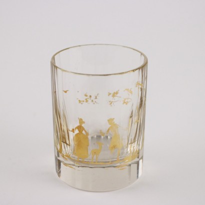 antiquariato, vetro, antiquariato vetri, vetro antico, vetro antico italiano, vetro di antiquariato, vetro neoclassico, vetro del 800,Gruppo di Cinque Bicchieri