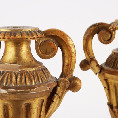 Paar Vasen aus Geschnitzem Holz Italien XIX Jhd