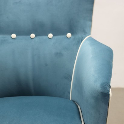 Sessel Design Italien 1950er Jahre Gepolsterte Sitze Schaum Samt Holz