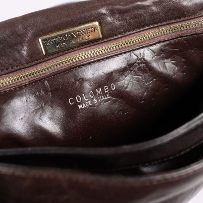 Vintage Shoulder Bag Bottega Veneta Italy 1980s Brown Leather