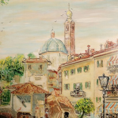 art, Italian art, twentieth-century Italian painting, Painting by Pierangelo Basorini, City view, Pierangelo Basorini, Pierangelo Basorini, Pierangelo Basorini