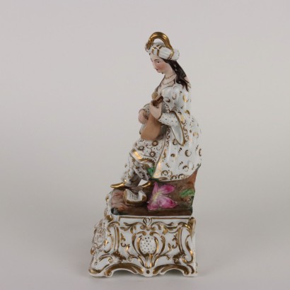 Ancient Perfume Holder Porcelain France \'800 Gilded Oriental Sculpture
