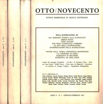 Otto/Novecento: rivista bimestrale di critica letteraria. Annata completa 1981 Anno III n.1,2,3/4,5/6 (4 Volumi)