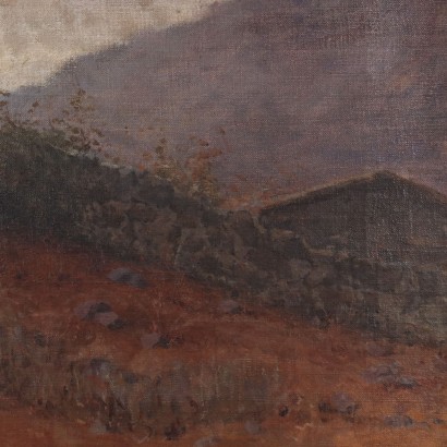 Antikes Gemälde Hügelige Landschaft Öl auf Leinwand Bild 900
