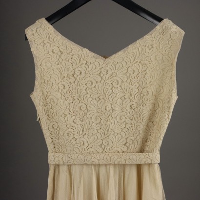 Vintage Cream White Lace Dress