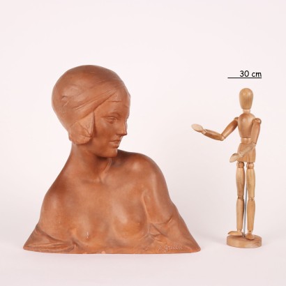 Busto Femminile in Terracotta