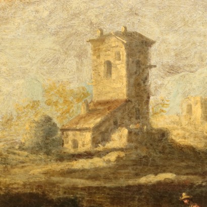 Landscape Painting with Buildings and Figures