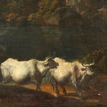 Landschaftsmalerei mit Herden