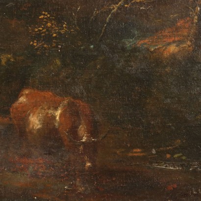 Peinture de paysage avec des troupeaux