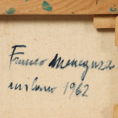 Cuadro abstracto de Franco Meneguzzo, Torso sobre fondo azul manganeso, Franco Meneguzzo, Franco Meneguzzo, Franco Meneguzzo, Franco Meneguzzo