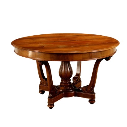 Antiker Tisch mit Auszügen '800 Walnuss Tannenholz Mobiliar