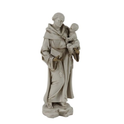 Sculpture Ancienne Saint Antoine de Padoue Moitié '800 Porcelaine