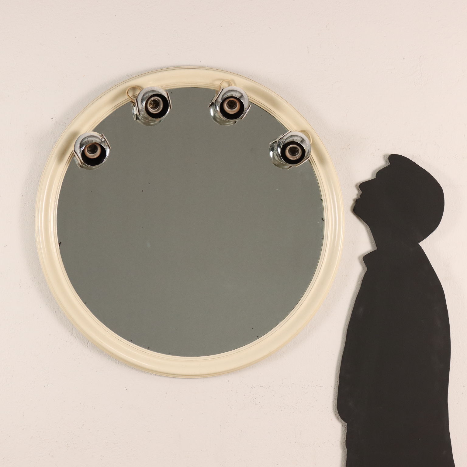 Vintage Convex Spiegel mit lackiertem Rahmen, Frankreich bei