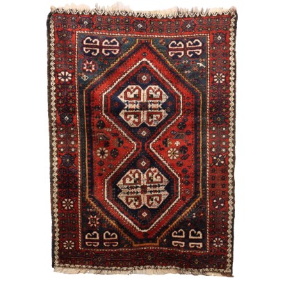 Vintage Afshari Teppich Iran Wolle Geknüpft Handgefertigt