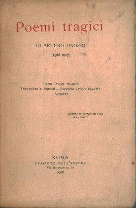 Poemi tragici di Arturo Onofri (1906-1907)