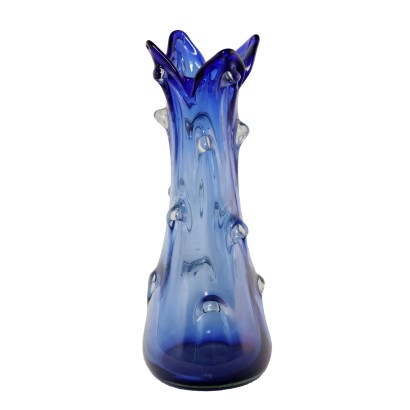 Vase aus Blaues Glas Europa der 60er-70er Jahre Vintage Objekte