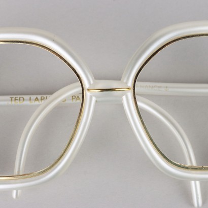 Ted Lapidus Brille Weiß Silber