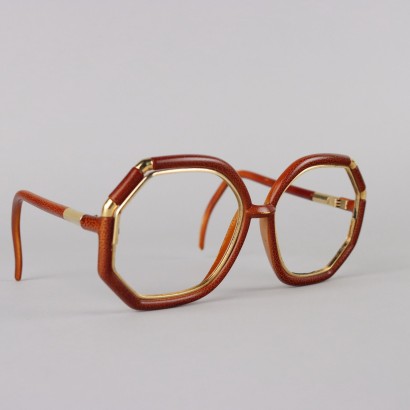Ted Lapidus Brown and Gold Glasses