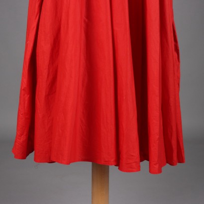 Vintage Rotes Baumwollkleid