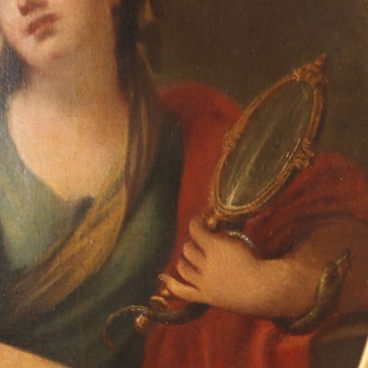 Pair of allegorical paintings, Allegories of Prudence and Justice