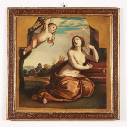 Tableau avec Vénus et Cupidon Huile sur Toile '700 Art