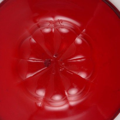 ZECCHIN RED PLATE, Vittorio Zecchi Blown Glass Plate