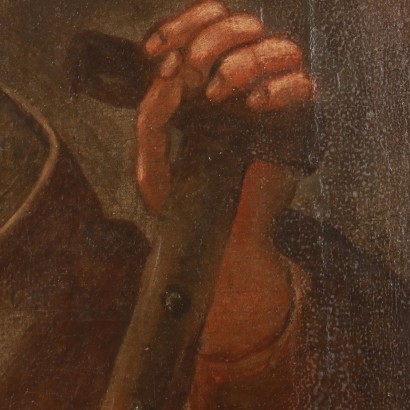 Gemaltes Porträt des Heiligen Simon 1616