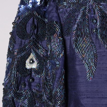 Vintage Blue Silk Shantung Jacket