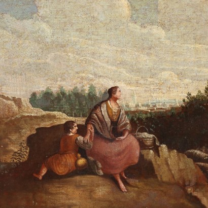 Landschaftsmalerei mit pastoraler Szene