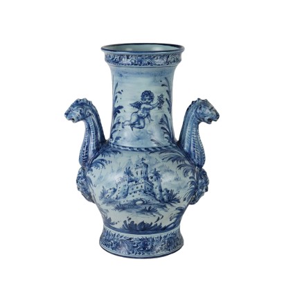 Ceramic Vase Lino Grosso Man. Albisola Italy XX Century