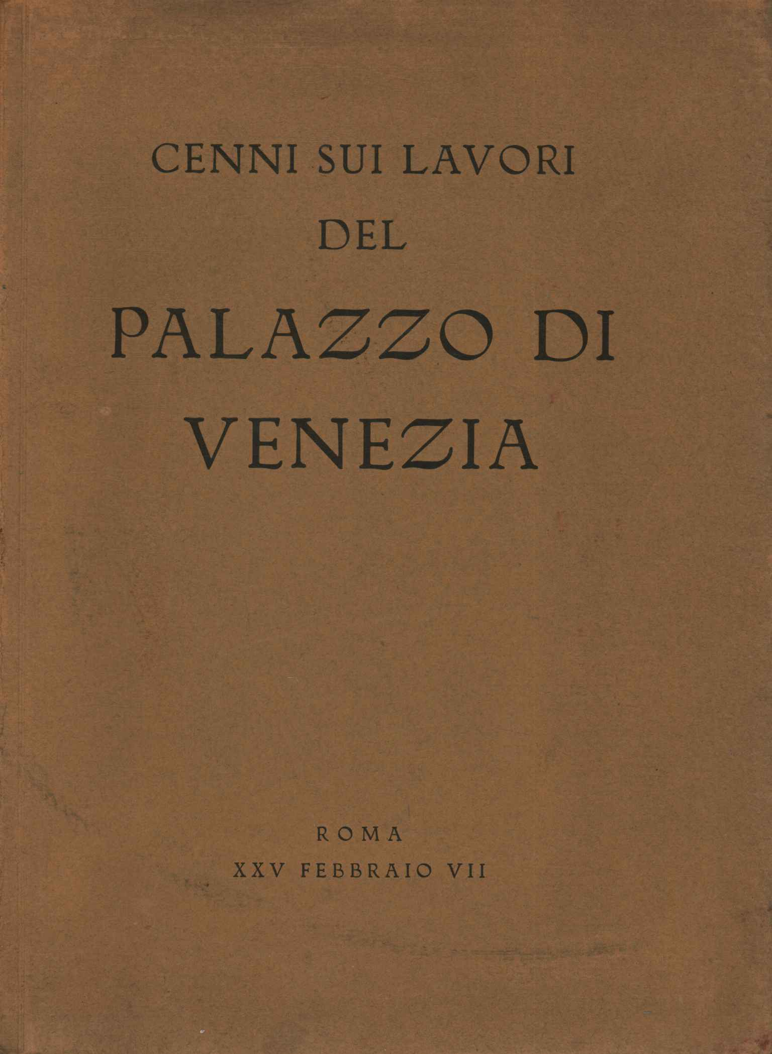 Notes sur les travaux du Palazzo di Venezi