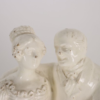 Figurine Couple Galant en faïence