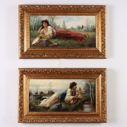 art, Italian art, nineteenth-century Italian painting, Couple of Lovers