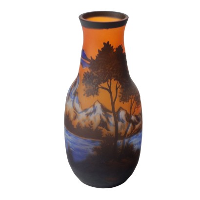Vintage Vase Gallé Style '900 Multicoloured Glass Decorative