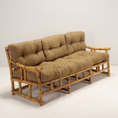 Sofá de bambú de los años 50 y 60.