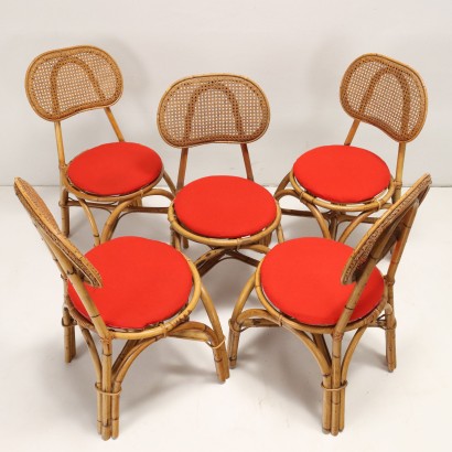 Set of Bamboo Chairs from the 50s and 60s
