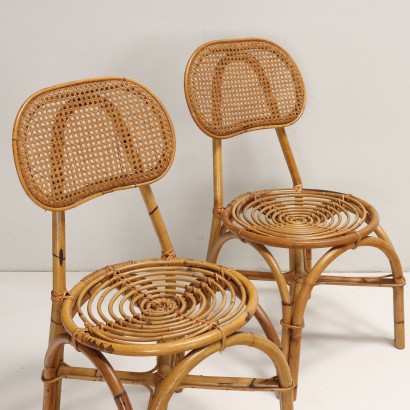 Set of Bamboo Chairs from the 50s and 60s