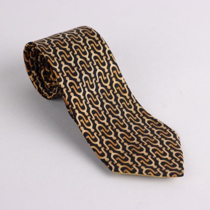 Cravate Gucci Vintage Symboles Équestres des Années 50-60 Soie