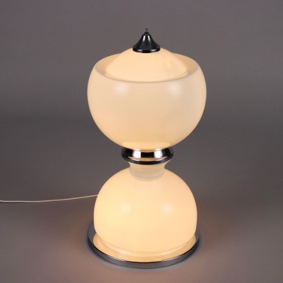 Lampe de Table Vintage des Années 60-70 Aluminium Verre