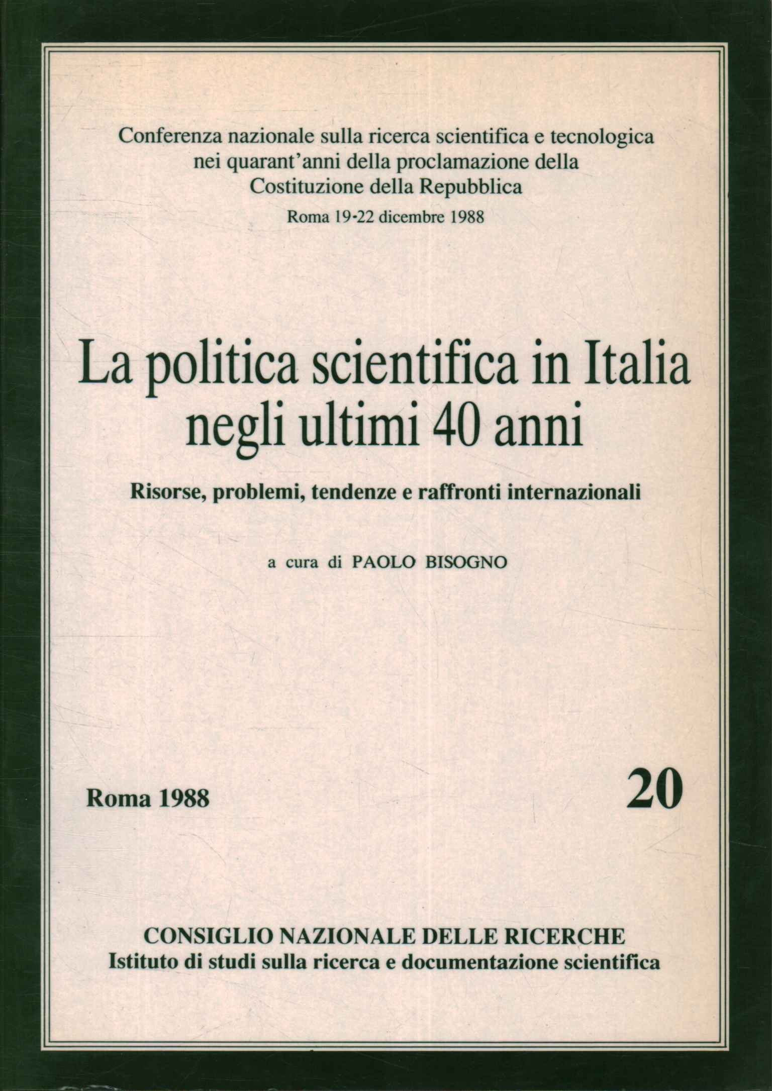 La politica scientifica in Italia negli%