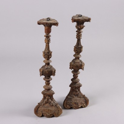 Pair of Ancient Neoclassical Torch Holders Italy XVIII Century