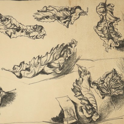 Litographie Contemporaine de R. Guttuso n.61/65 Feuilles Sèches
