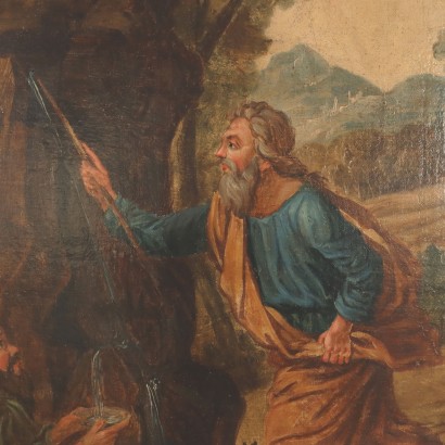 Painting Moses makes the apostr flow,Moses makes the water flow,Painting Moses makes the apostroph flow
