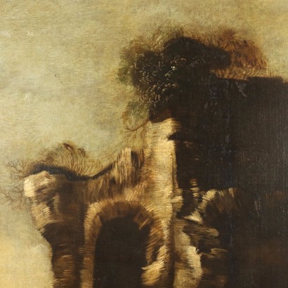 Landscape Painting with Ruins and Figures,Landscape Painting with Ruins and Figures