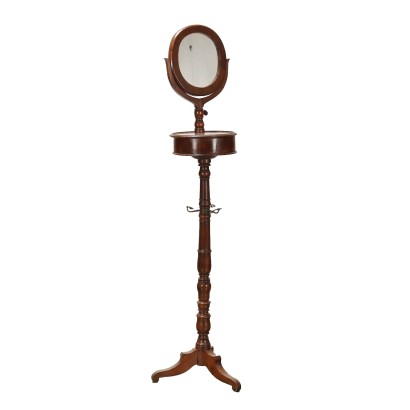 Antique Small Vanity Table Louis Philippe Walnut Mirror Italy 800