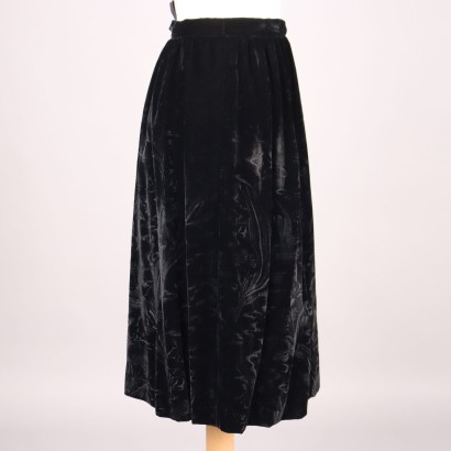 Vintage Black Velvet Skirt