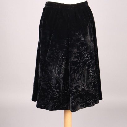 Falda vintage de terciopelo negro