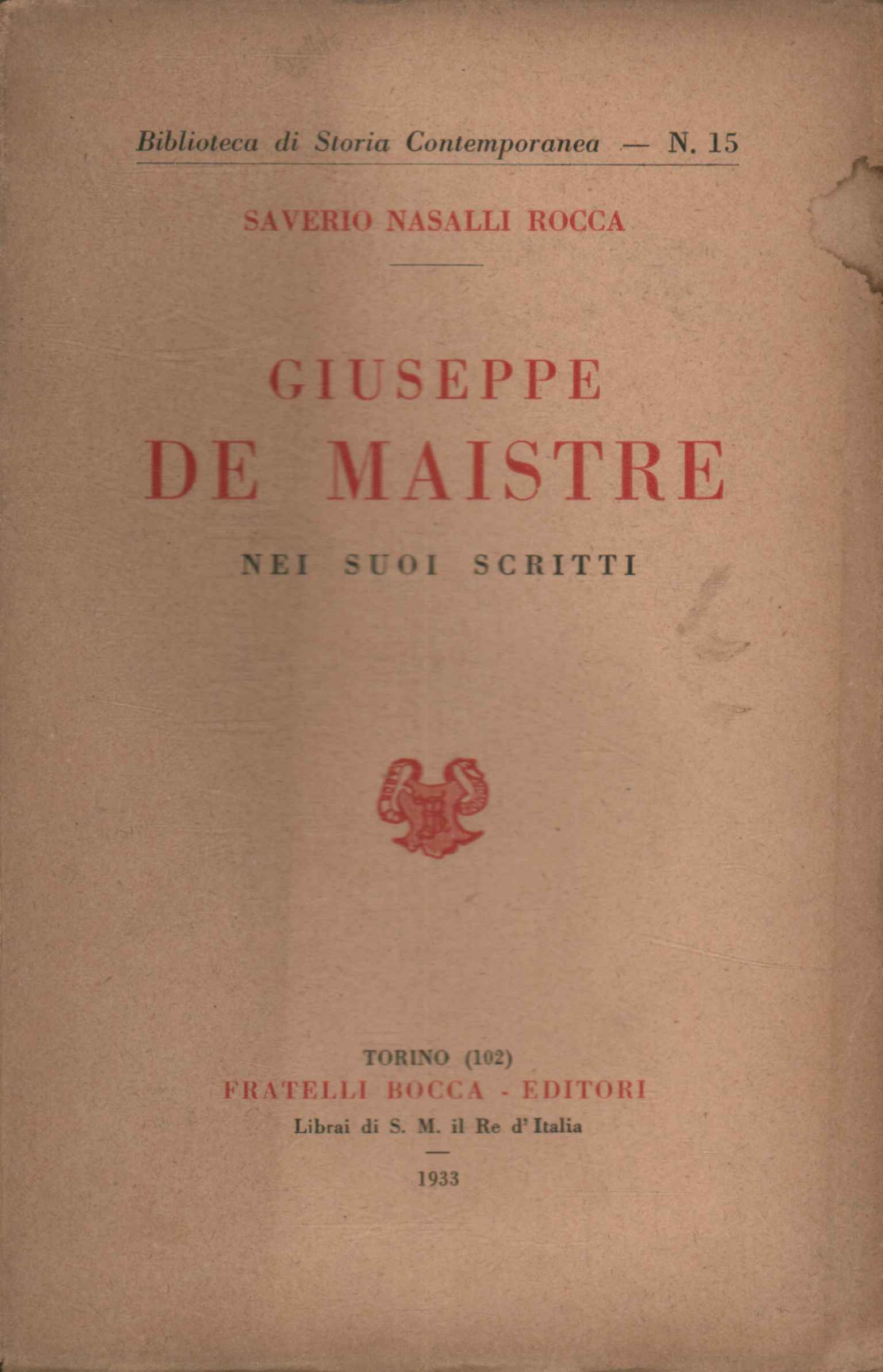 Giuseppe De Maistre dans ses écrits