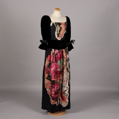 Vintage Kleid aus Seide und Samt